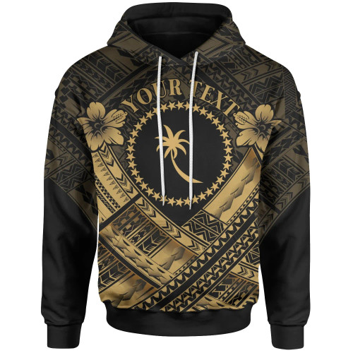 Chuuk Polynesian Custom Personalised Hoodie - Chuuk Gold Seal Camisole Hibiscus Style