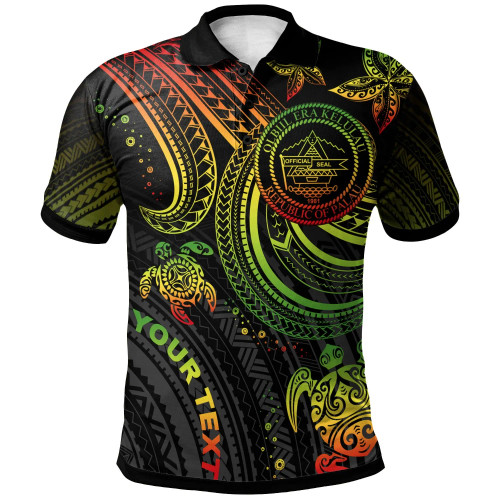 Palau Custom Personalised Polo Shirt - Reggae Turtle 1