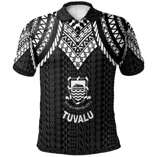 Tuvalu Polo Shirt - Polynesian Armor Style Black 1