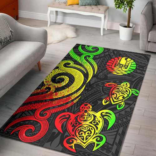 Tahiti Area Rug - Reggae Tentacle Turtle Polynesian 1