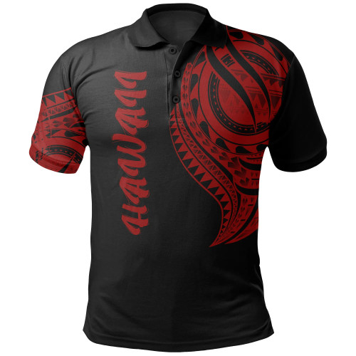 Hawaii Polo Shirt - Hawaii Tatau Red Patterns 1