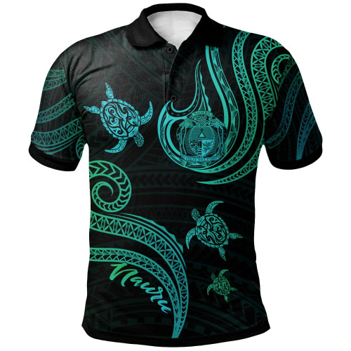 Nauru Polo Shirt - Polynesian Turtle With Pattern 1