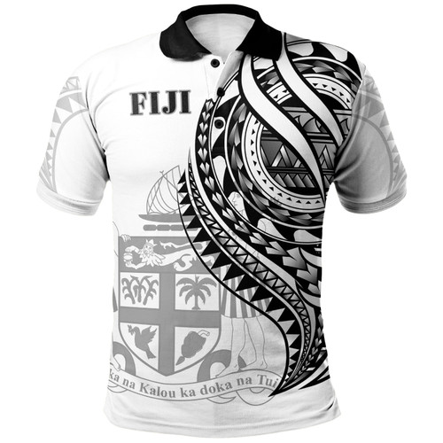 Fiji Polo Shirt - Black Color Polynesian Patterns Best Fiji Ever1