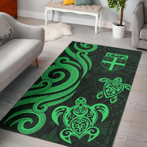 Fiji Area Rug - Green Tentacle Turtle Polynesian 1