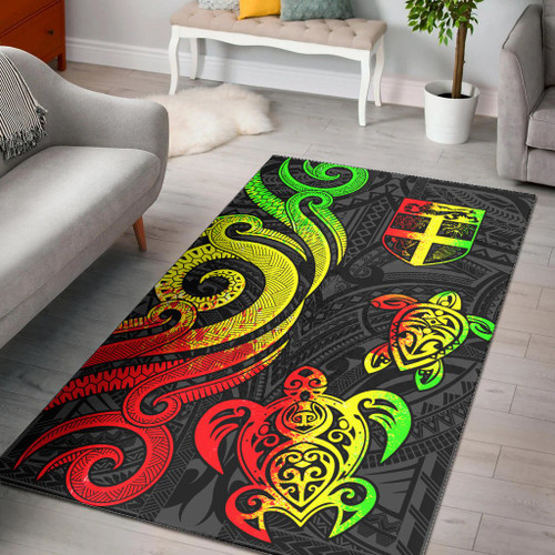 Fiji Area Rug - Reggae Tentacle Turtle Polynesian 1