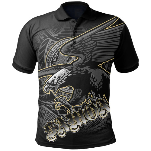 American Samoa Polynesian Eagle Custom Personalised Polo Shirt - American Samoa Seal 1