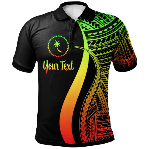 Chuuk Custom Personalised Polo Shirt Reggae - Polynesian Tentacle Tribal Pattern 1