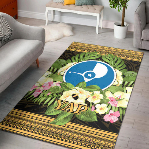 Yap Area Rug - Polynesian Gold Patterns Collection Polynesian 1
