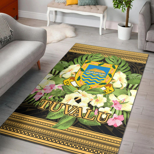 Tuvalu Area Rug - Polynesian Gold Patterns Collection Polynesian 1
