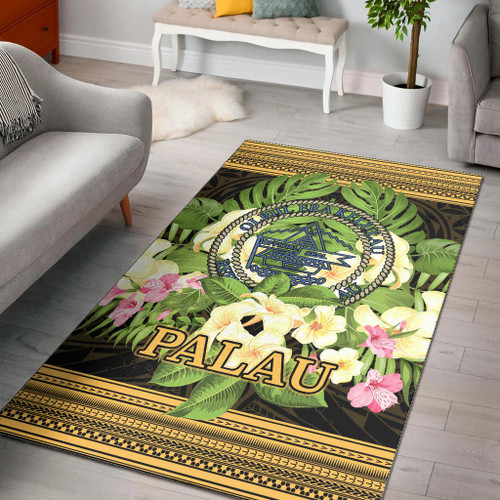 Palau Area Rug - Polynesian Gold Patterns Collection Polynesian 1