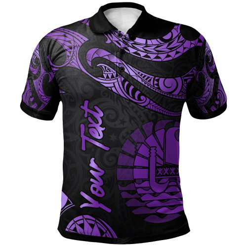 Tahiti Polynesian Custom Personalised Polo Shirt - Poly Tattoo Purple Version 1