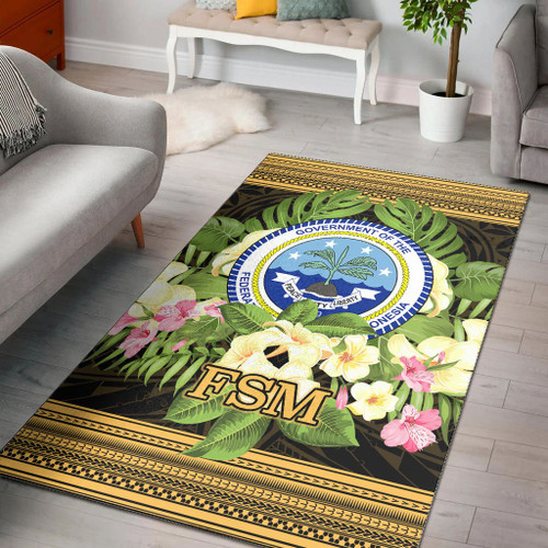 Federated States of Micronesia Area Rug - Polynesian Gold Patterns Collection Polynesian 1