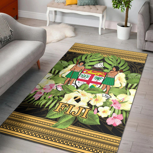 Fiji Area Rug - Polynesian Gold Patterns Collection Polynesian 1