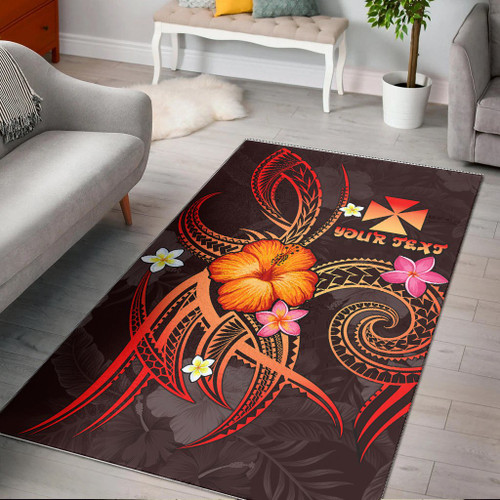 Wallis and Futuna Polynesian Personalised Area Rug - Legend of Wallis and Futuna (Red) Polynesian 1