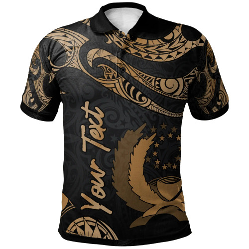 Pohnpei Polynesian Custom Personalised Polo Shirt - Poly Tattoo Gold Version 1