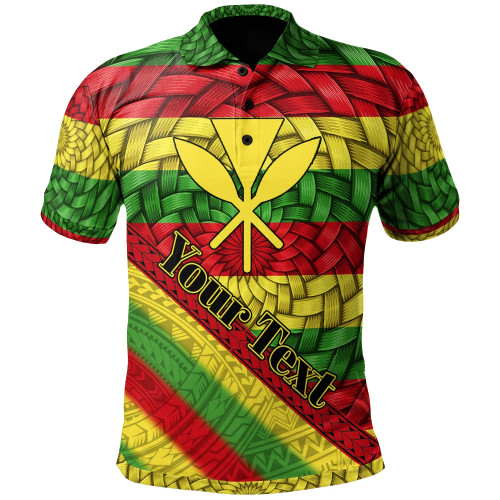 Hawaii Polo Shirt - Custom Personalised Kanaka Maoli Flag With Bamboo Patterns 1