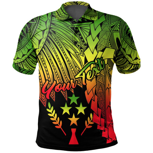 Kosrae Micronesia Custom Personalised Polo - Tribal Wave Tattoo Reggae 1