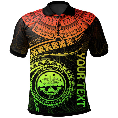 Federated States of Micronesia Polynesian Personalised Polo Shirt - FSM Waves (Reggae) 1