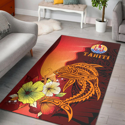 Tahiti Area Rugs - Tribal Tuna Fish Polynesian 1