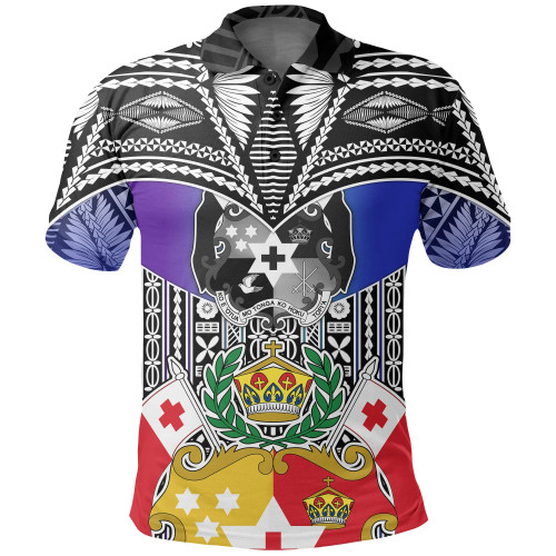 Tonga Polo Shirt - Tonga Coat Of Arms Colorful Style 1