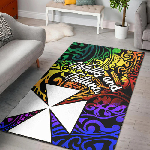 Wallis and Futuna Area Rug - Rainbow Polynesian Pattern Polynesian 1
