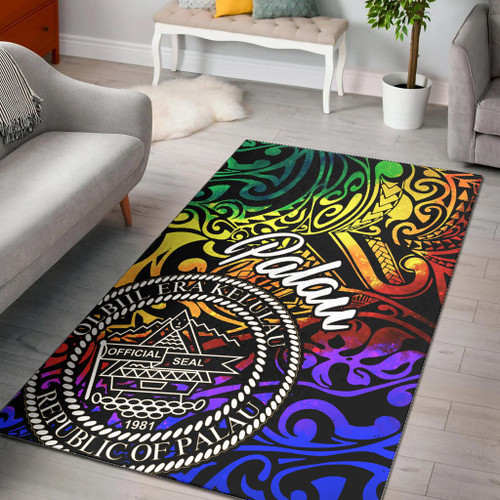 Palau Area Rug - Rainbow Polynesian Pattern Polynesian 1