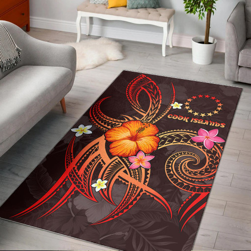 Cook Islands Polynesian Area Rug - Legend of Cook Islands (Red) Polynesian 1