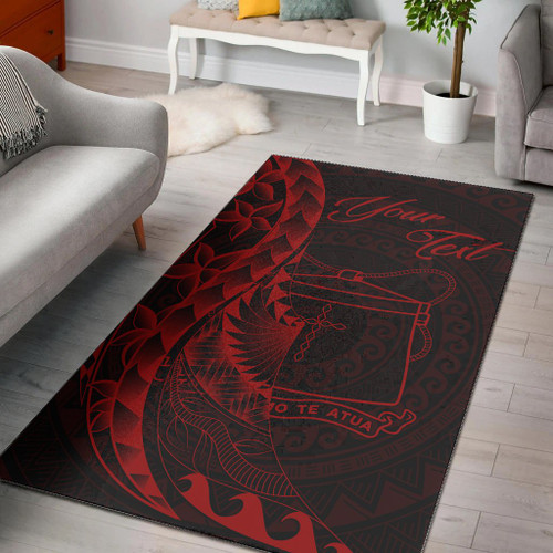 Tokelau Area Rug - Custom Polynesian Pattern Style Red Color Polynesian 1