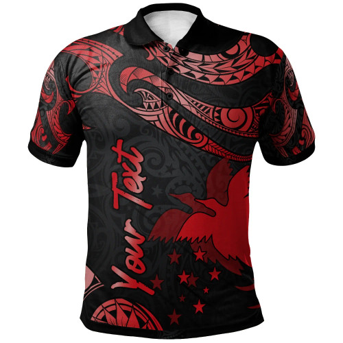 Papua New Guinea Polynesian Custom Personalised Polo Shirt - Poly Tattoo Red Version 1