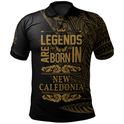 New Caledonia Islands Polo Shirt - Legends Are Born In Gold Color 1