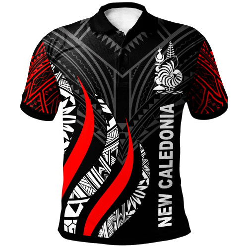New Caledonia Polo Shirt  - New Caledonia Strong Fire Pattern Red 1