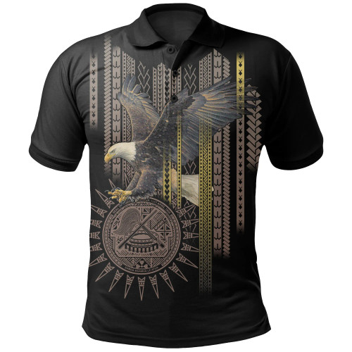American Samoa Polynesian Polo Shirt - Eagle Coat Of Arms 1