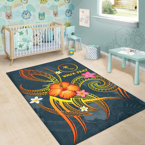 Chuuk Polynesian Personalised Area Rug - Legend of Chuuk (Blue) Polynesian 2