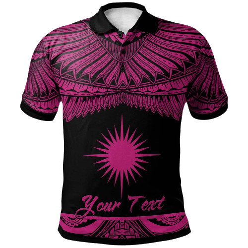 Marshall Islands Polynesian Custom Personalised Polo Shirt - Poly Tattoo Pink Version 1
