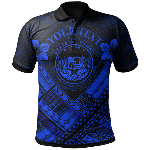 Hawaii Custom Personalised Polo Shirts - Blue Seal Polynesian Patterns 1