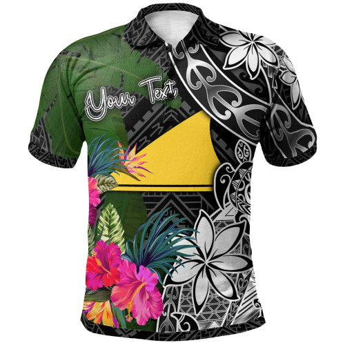 Tokelau Custom Personalised Polo Shirt - Turtle Plumeria Banana Leaf 1