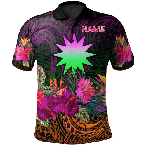 Nauru Personalised Polo - Summer Hibiscus 1