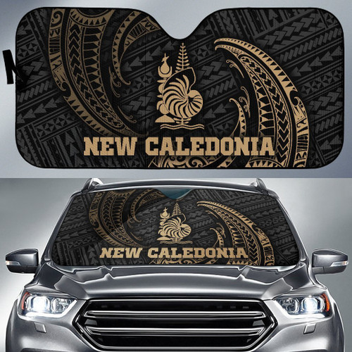 Polynesian New Caledonia Sun Shades - Gold Tribal Wave