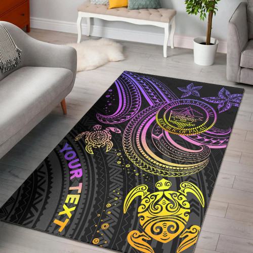 Palau Custom Personalised Area Rug - Pink Turtle Polynesian 1
