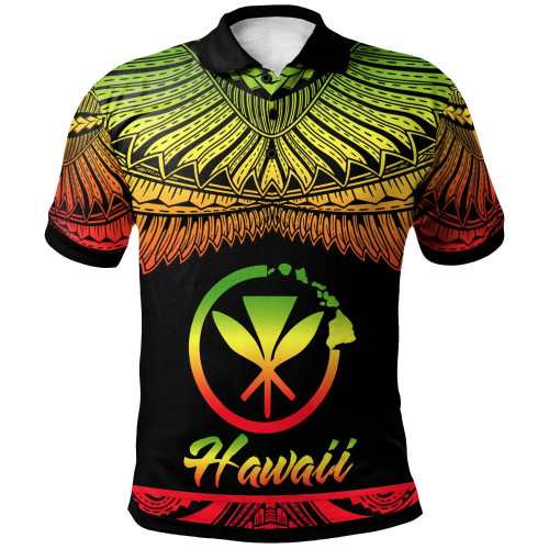 Hawaii Polynesian Polo Shirt - Poly Tattoo Reggae Version 1