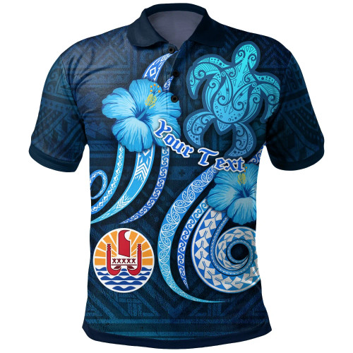 Tahiti Personalised Polo Shirts - Turtle and Tribal Tattoo Of Polynesian 1