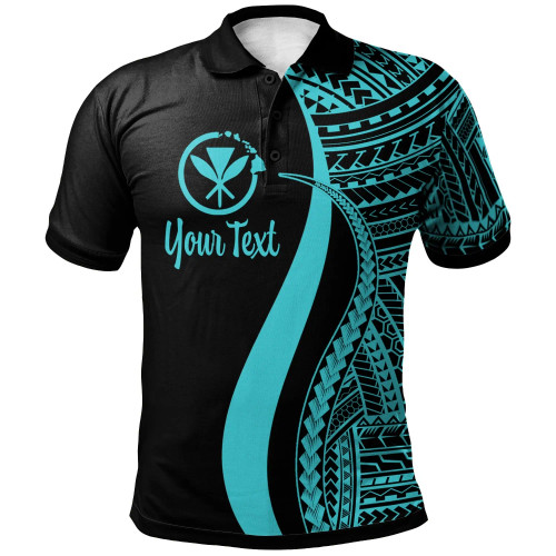 Hawaii Custom Personalised Polo Shirt Turquoise - Polynesian Tentacle Tribal Pattern 1