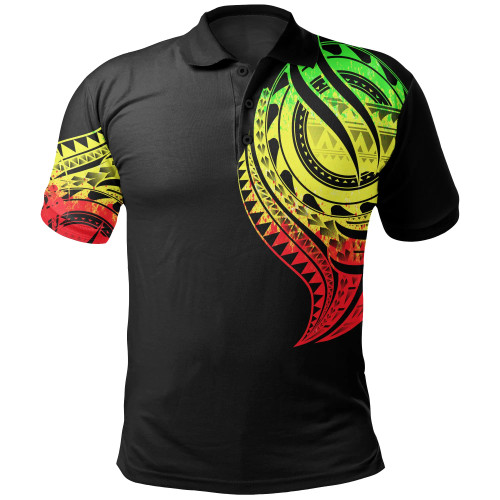 Samoa Polo Shirt - Samoan Tatau Reggae Patterns With Coat Of Arms 1