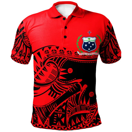 Samoa Custom Personalised Polo-Shirt - Dynamic Sport Style Red Black Color 1