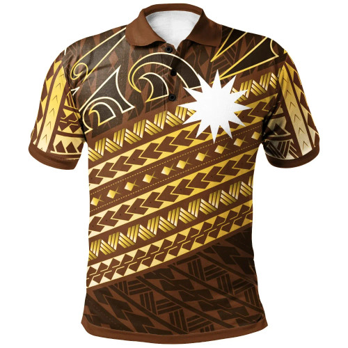 Nauru Custom Personalised Polo Shirt - Polynesian Diagonal Pattern 1