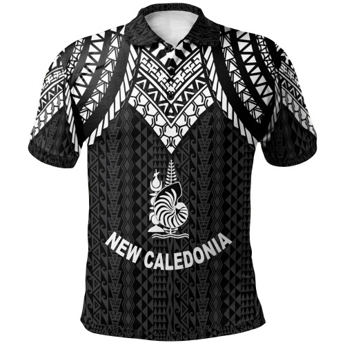 New Caledonia Polo Shirt - Polynesian Armor Style Black 1
