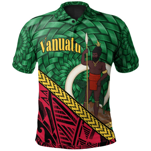 Vanuatu Polo Shirt - Polynesian Patterns With Bamboo 1