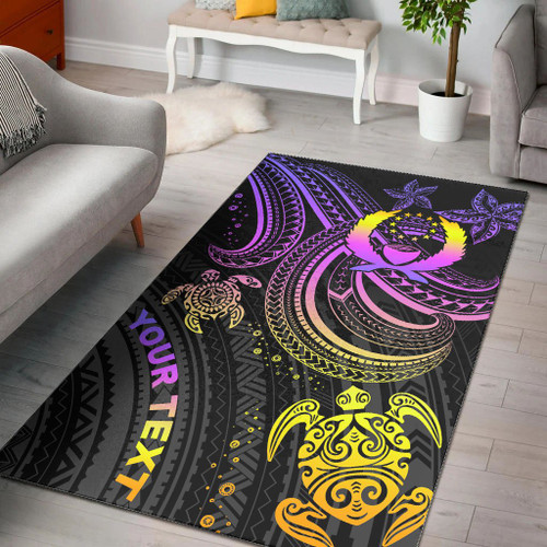 Pohnpei Custom Personalised Area Rug - Pink Turtle Polynesian 1