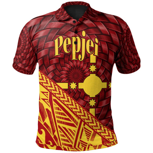 Rotuma Polo Shirt - Pepjei Tapa Patterns With Bamboo 1