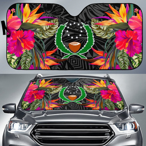 Pohnpei Auto Sun Shades - Hibiscus Pattern